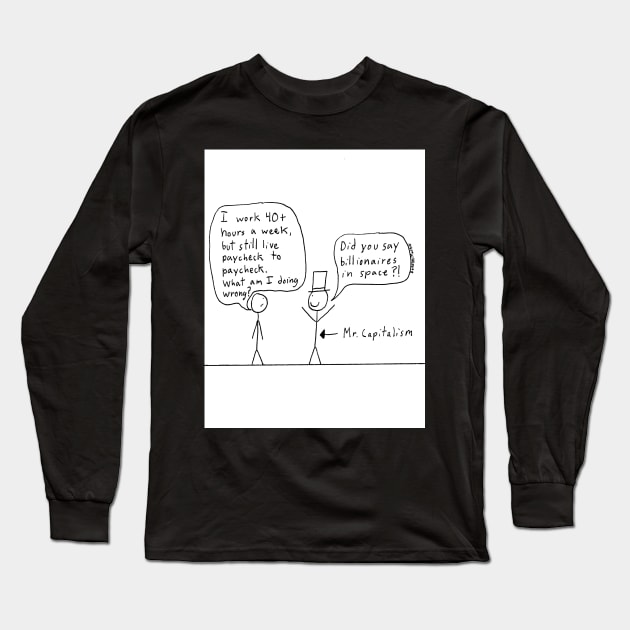 Mr. Capitalism (white background) Long Sleeve T-Shirt by doodlesmarkus